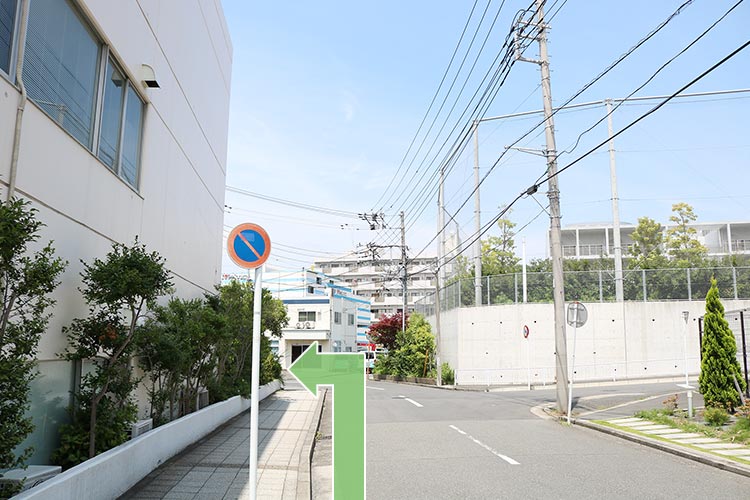 横浜市立子安用学校の角を左に曲がります